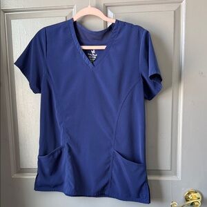 Classic Blue V-Neck Short Sleeve Top